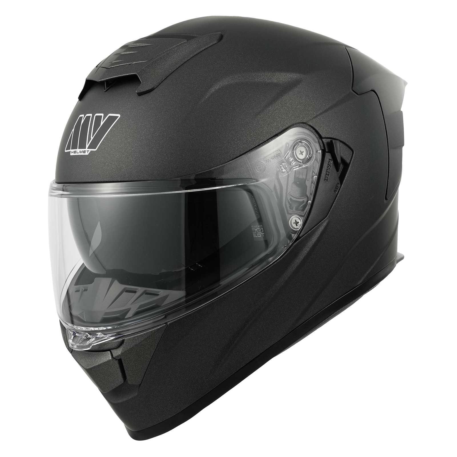 MY Casque intégral de moto, casque intégral, casque de cyclomoteur avec écran solaire pour hommes et femmes, homologation ECE 22.06, modèle MY-936, titane mat XXL