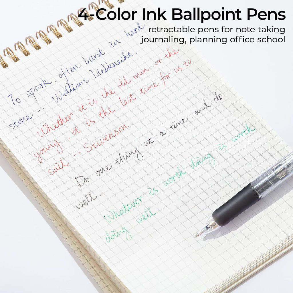 M&G Lot de 12 stylos à bille rétractables 4 couleurs et pointe fine 0,7 mm