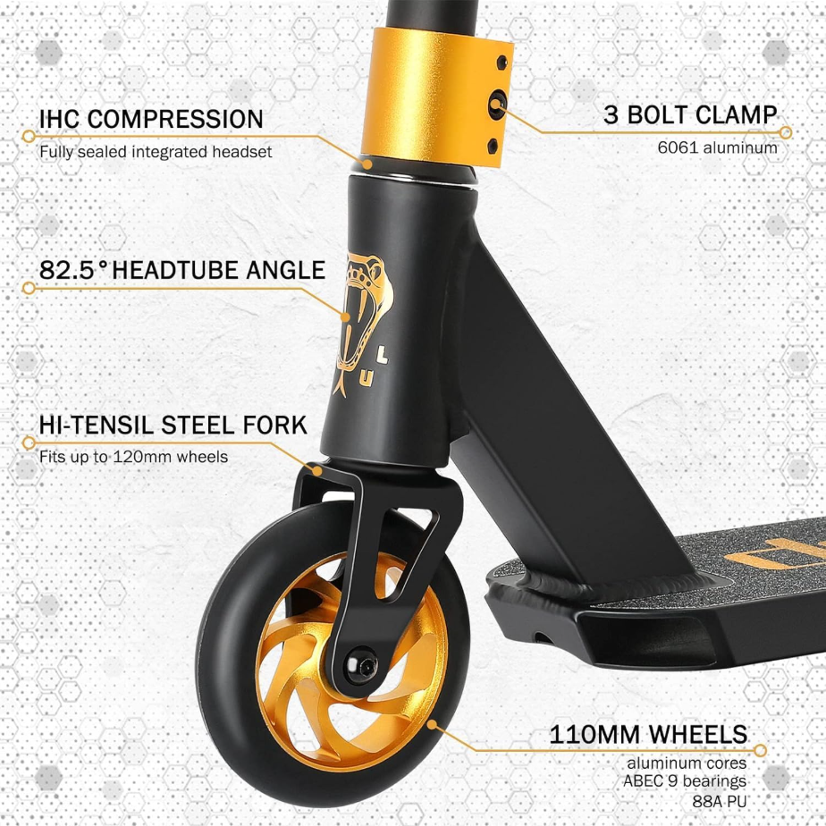 VOKUL K1 Pro Trotinette freestyle pour enfants à partir de 8 ans, adolescents et adultes - Orange