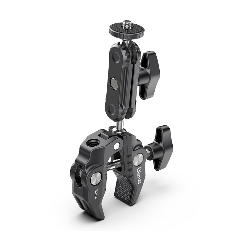 Ulanzi R094 Super pince crabe avec double rotule 360°, Bras magique avec filetage 1/4"-20 et 3/8"-16, Support pour appareils photo, éclairages vidéo LED et systèmes de stabilisation (Ronin-M/MX, MOVI)