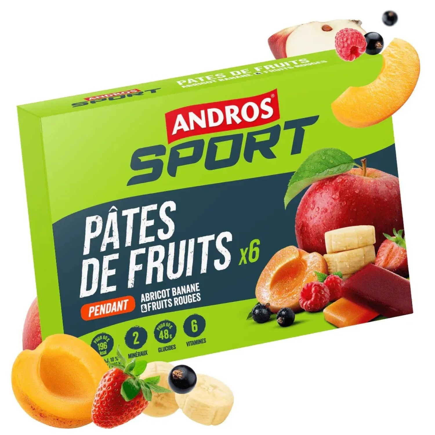 Andros Sport Pâtes de fruits assorties x6 180g