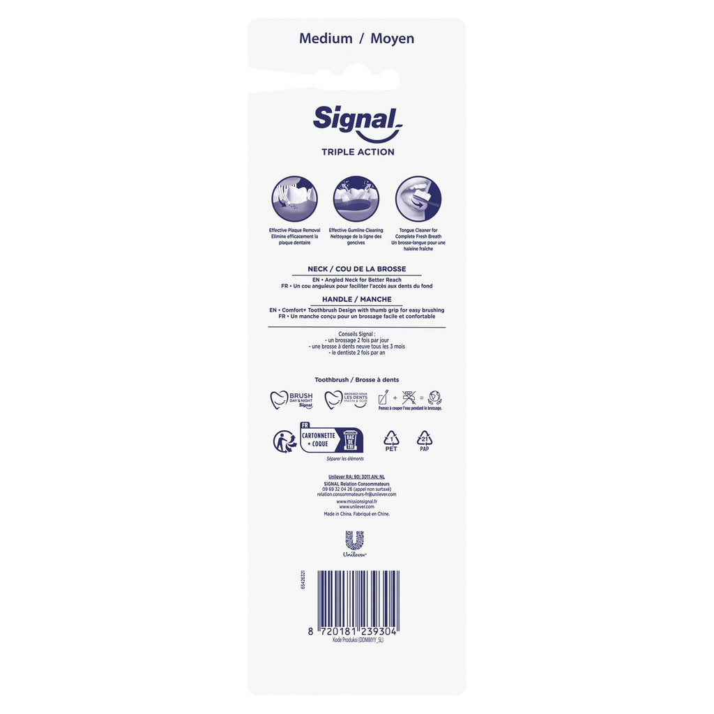 SIGNAL Brosse à dents Médium Triple Action X4