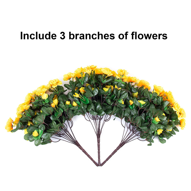 Yuejia Lot de 6 bouquets de fleurs artificielles en soie camélia jaune - 38 cm