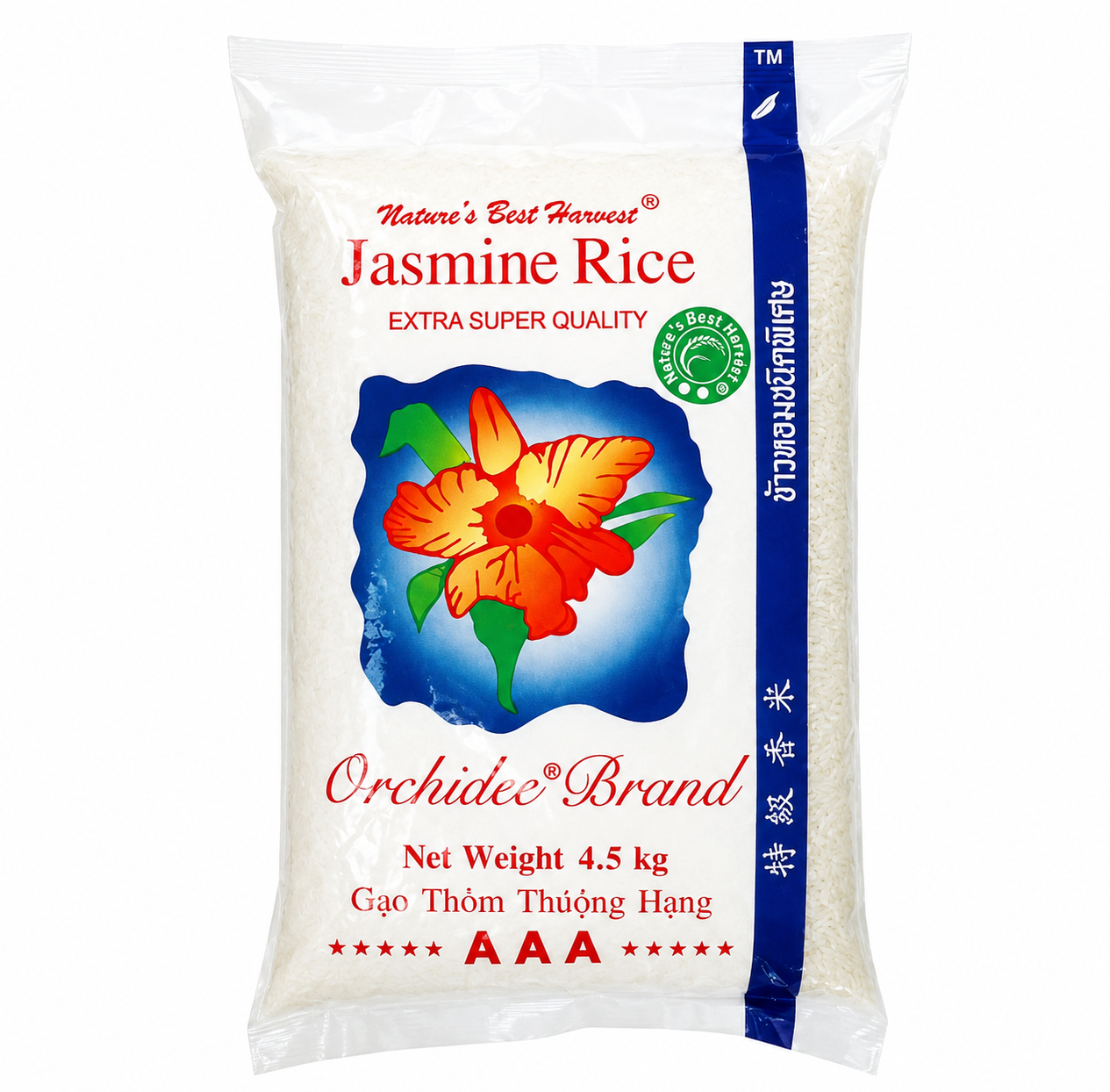 Orchidee Riz jasmin premium qualité AAA 4,5 kg