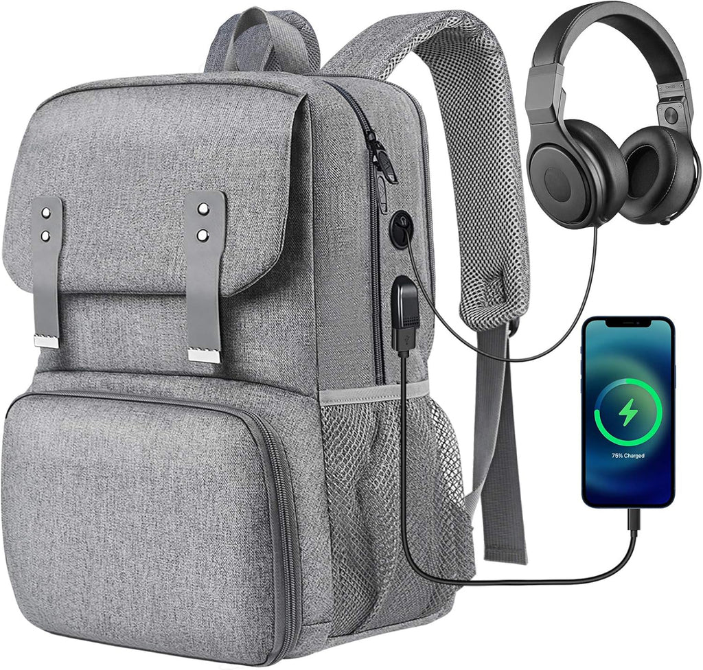 Sac à dos avec sac déjeuner isotherme pour femme, Sac de voyage pour ordinateur résistant à l'eau, Sac à dos universitaire, Compatible avec ordinateur portable 15,6 po