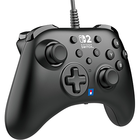HORI Manette filaire Horipad Turbo pour Switch et Switch 2 - Noir