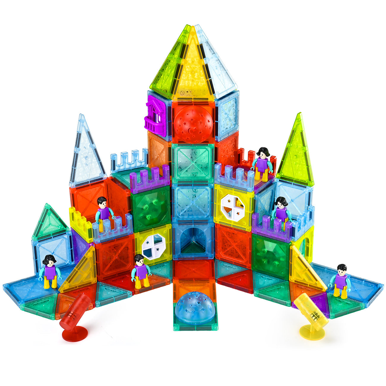 Tokky Blocs de Tuiles Magnétiques Transparents 3D 126 Pièces Piste de Bille Roulante Lumineuse STEM Jouets d'Assemblage Éducatifs Matériau de Sécurité ABS Magnétique Fort Ensemble de