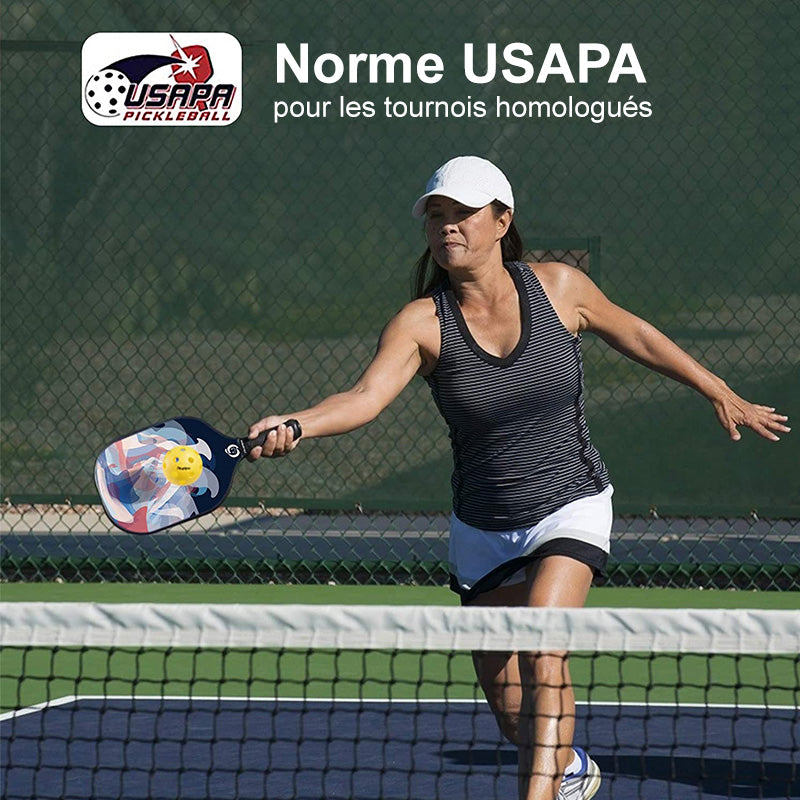 Niupipo Lot de 4 raquettes de pickleball – Fibre de verre, noyau en nid d’abeille en polypropylène, certifié USAPA, conception ultralégère, poignée confortable