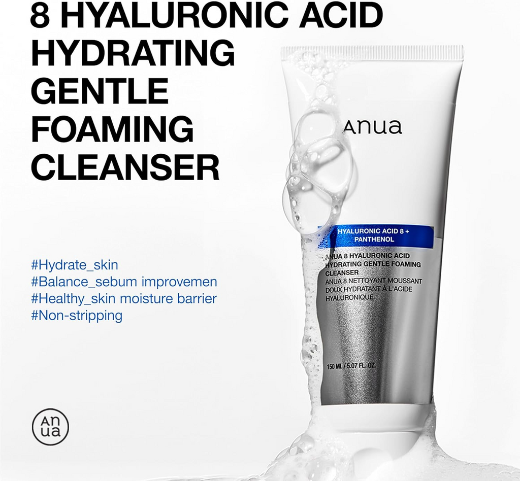 Anua 8 Nettoyant Moussant Doux Hydratant Acide Hyaluronique 150 ml