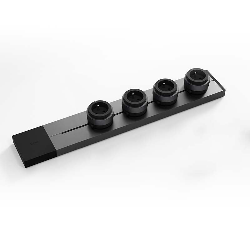 GONEO Rail de prises mural 500 mm noir