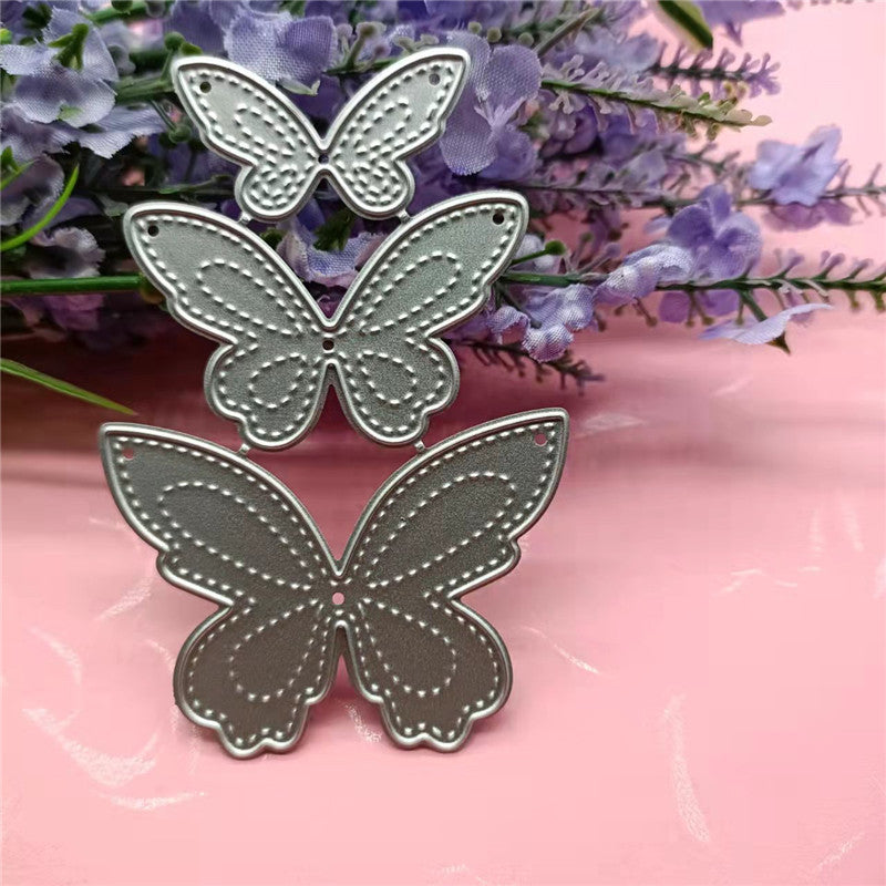 WhereHike Matrices de découpe créatives en métal papillons, Pochoir de gaufrage pour scrapbooking, Décoration de cartes en papier et album, Trois papillons