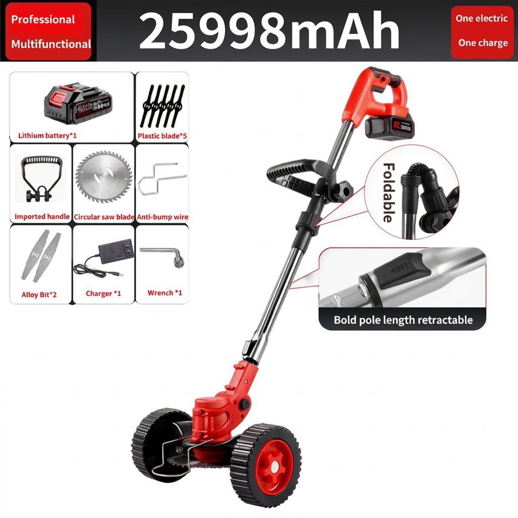 Tondeuse à main manuelle - Lame en acier tranchant rouge Design ergonomique Outil de taille de jardin léger
