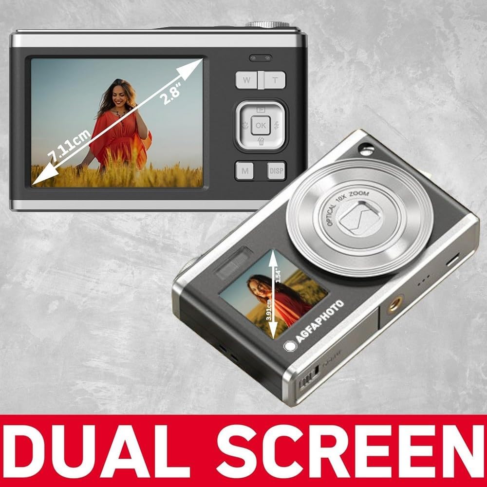 AgfaPhoto DC9200-BK Appareil photo numérique compact 24 MP avec zoom optique 10x - Noir