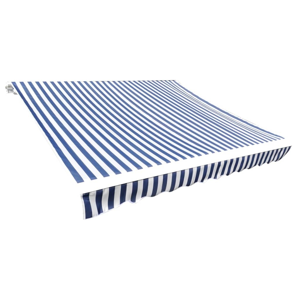 VidaXL Tissu de Remplacement pour Tente de Terrasse – Bleu et Blanc – 4 x 3 m (Cadre Non Inclus)
