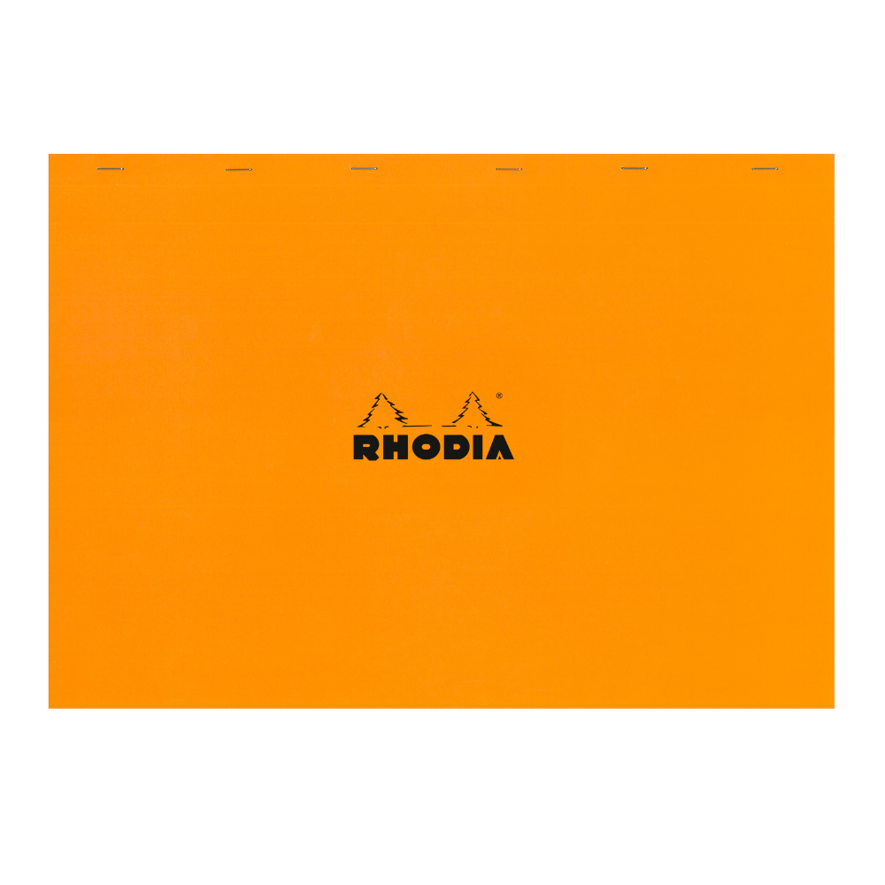 CLAIREFONTAINE Bloc agrafé Rhodia ORANGE N°38 42x31,8 cm 80 feuillets petits carreaux 5x5 80 g