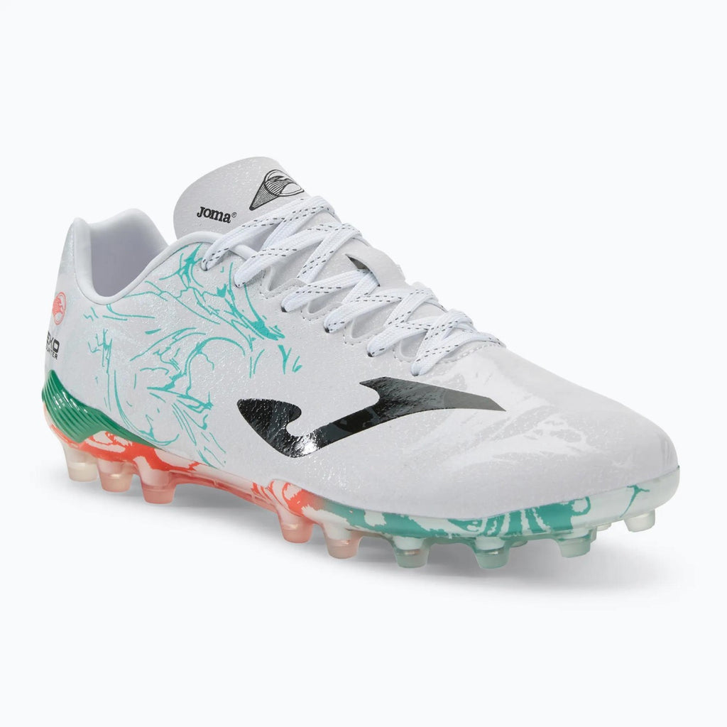 JOMA Chaussures de football Supercopa 24 pour gazon artificiel AG Blanc/Turquoise 42.5
