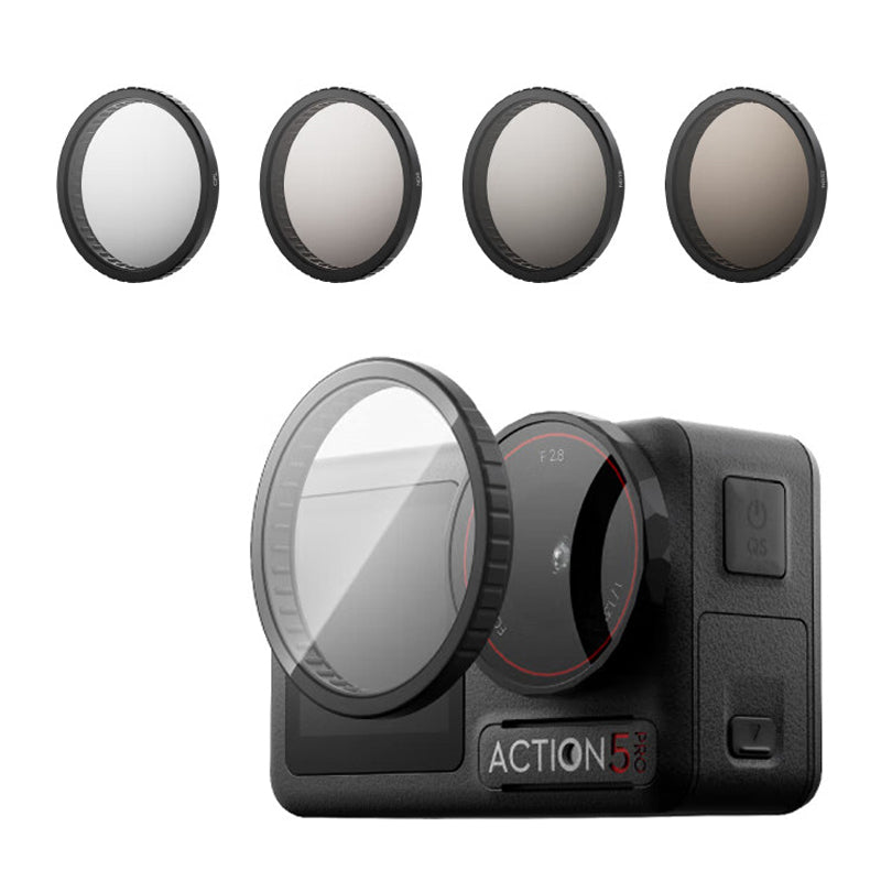 Ochama × JD Jingzao Ensemble de filtres Action compatible avec DJI Action3/4/5PRO, ensemble de 4 filtres, filtre polarisant CPL, filtres à densité neutre ND8/16/36, accessoires pour caméra DJI