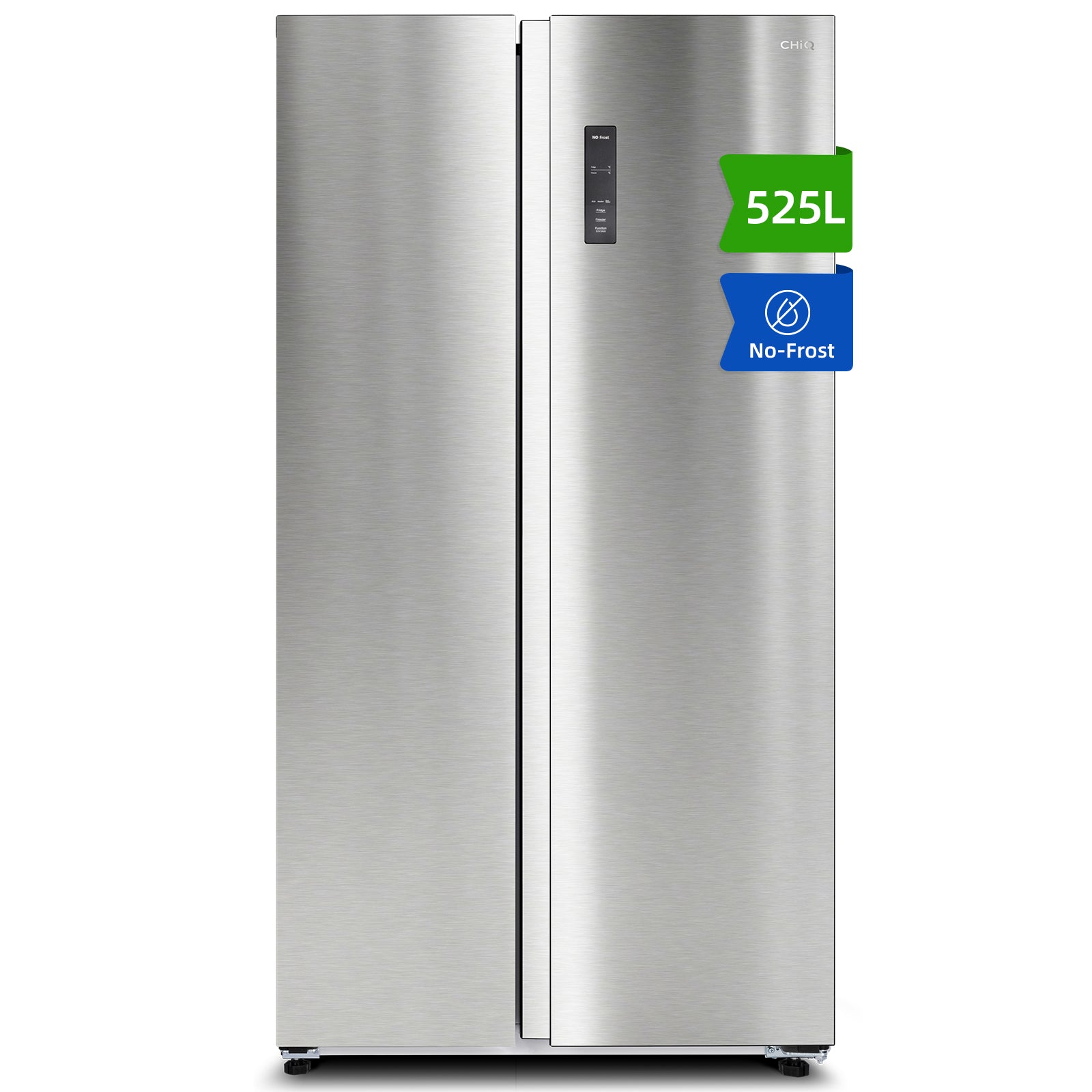 CHiQ JR525WSE Réfrigérateur-congélateur américain 525 L, sans givre, circulation d'air multiflux, réfrigérateur 333 L et congélateur 192 L, compresseur à vitesse variable