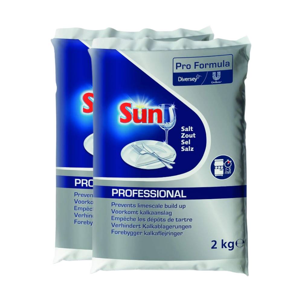 Sun Professional Sel de régénération pour lave-vaisselle anti-calcaire 2 x 2 kg (= 4 kg)