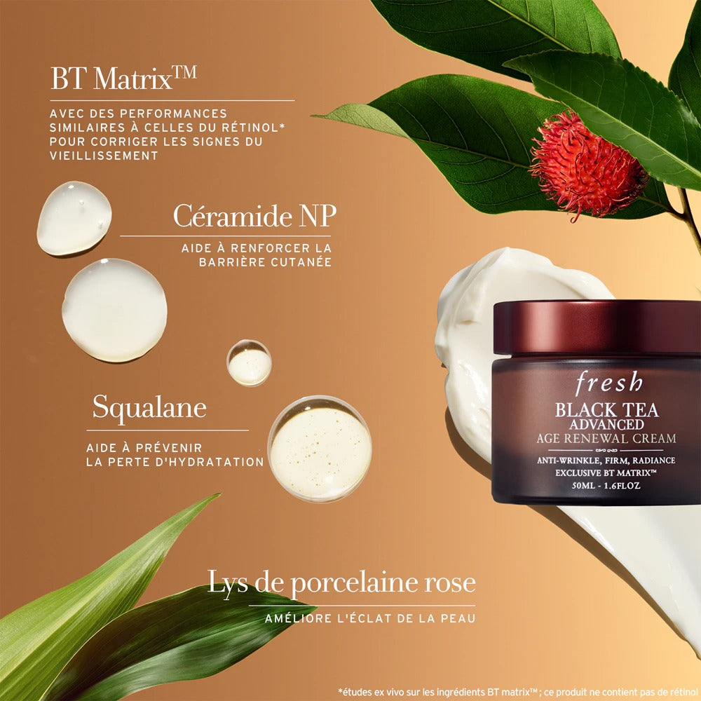 Fresh Crème Rénovatrice Anti-Âge Avancée au Thé Noir - 50 ml