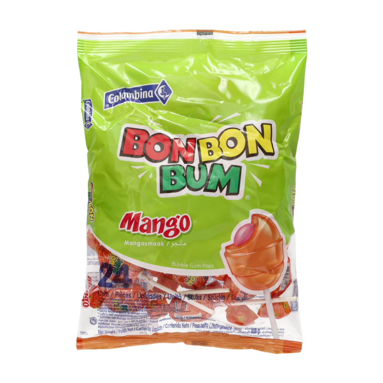 Colombina Bon Bon Bum Sucettes à la mangue 408 g