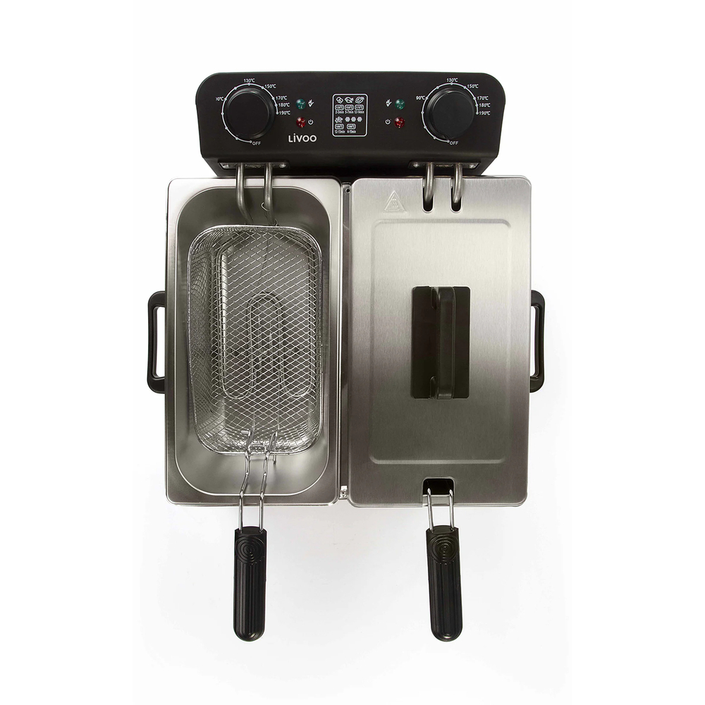 Livoo Friteuse double 2x3l 3300w inox - DOC217 - Livoo