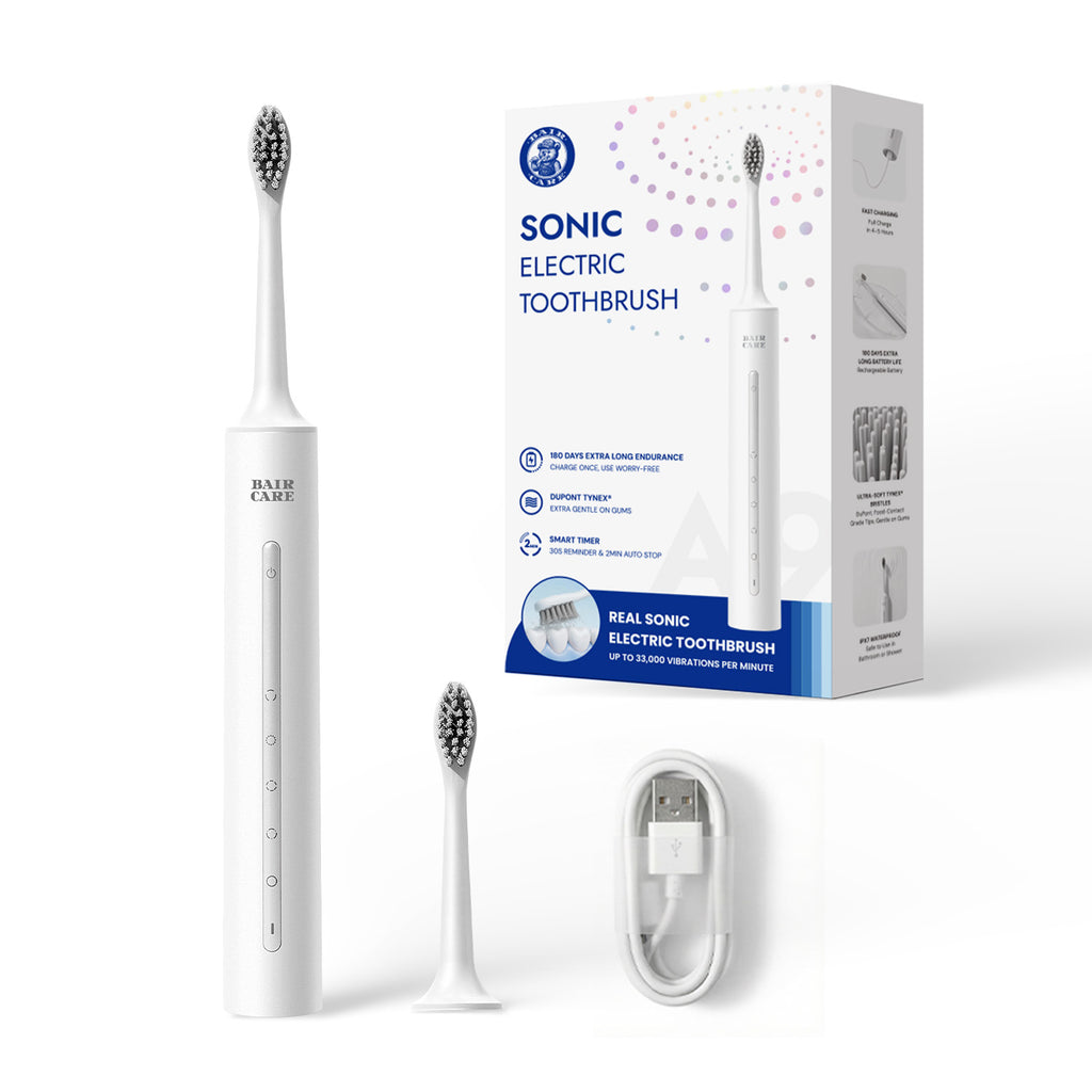 BAIR CARE A9 Brosse à dents électrique sonique avec autonomie longue durée