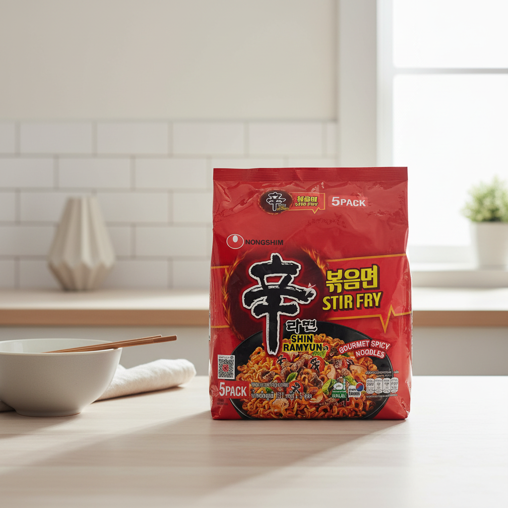 Nongshim Shin Ramyun Nouilles instantanées épicées à sauter - 5 x 130 g