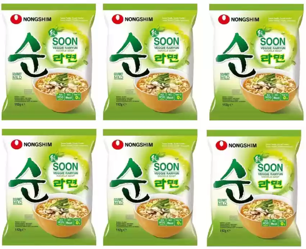 NongShim - Nouilles Instantanées Soon Veggie, 6 x 112 g