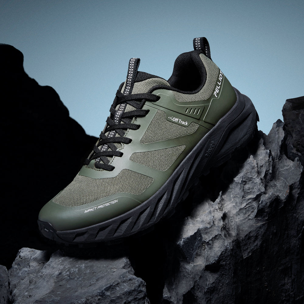 PELLIOT Chaussures de running pour homme running sur route légères et à amorti – confort ultime pour la longue distance, kaki vert (EU 43)