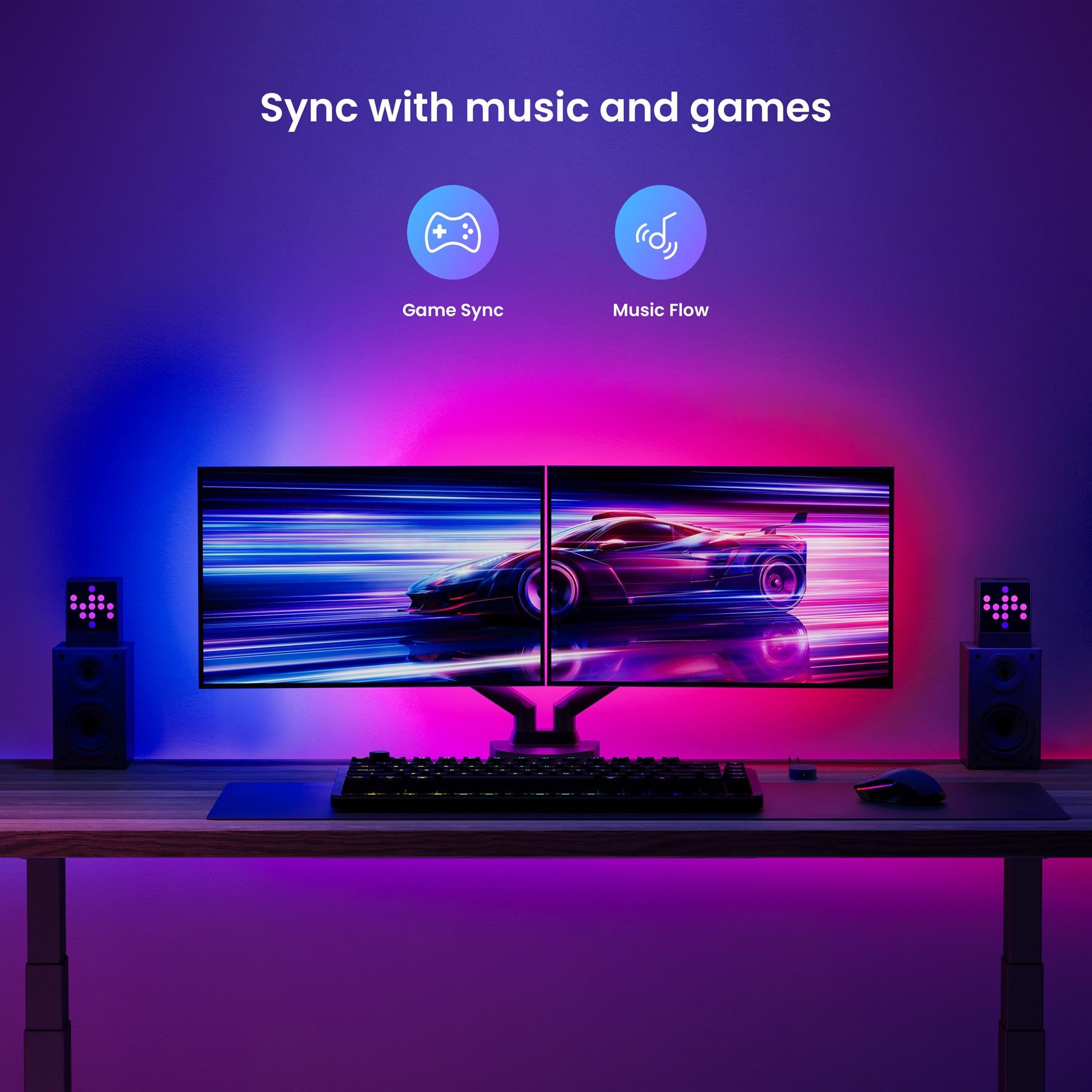 Yeelight Obsid RGBIC – Ruban LED intelligent à changement de couleur pour pièce, TV, bureau et ambiance de jeu, 1 pièce, 2 m