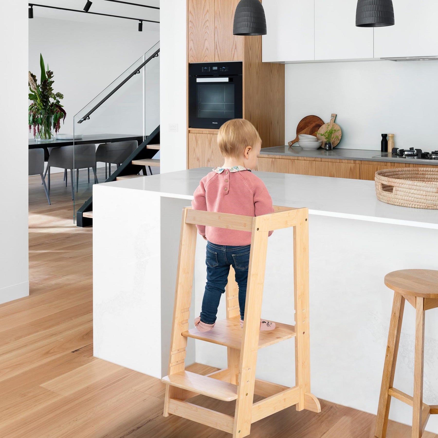 roba Tour d'Observation Montessori en Bois de Bambou Certifié FSC (Naturel)