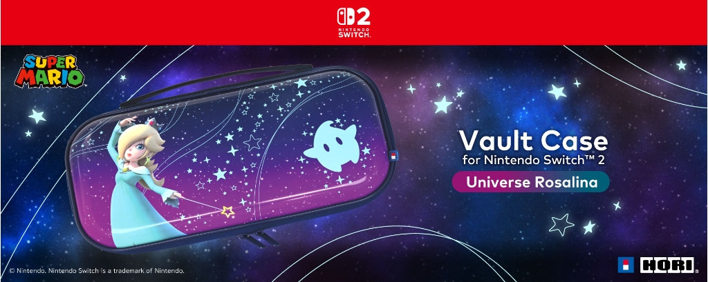 HORI Super Mario Galaxy Housse de protection et transport Nintendo Switch 2 - Filet rangement accessoires - 10 compartiments jeux - Motif Harmonie