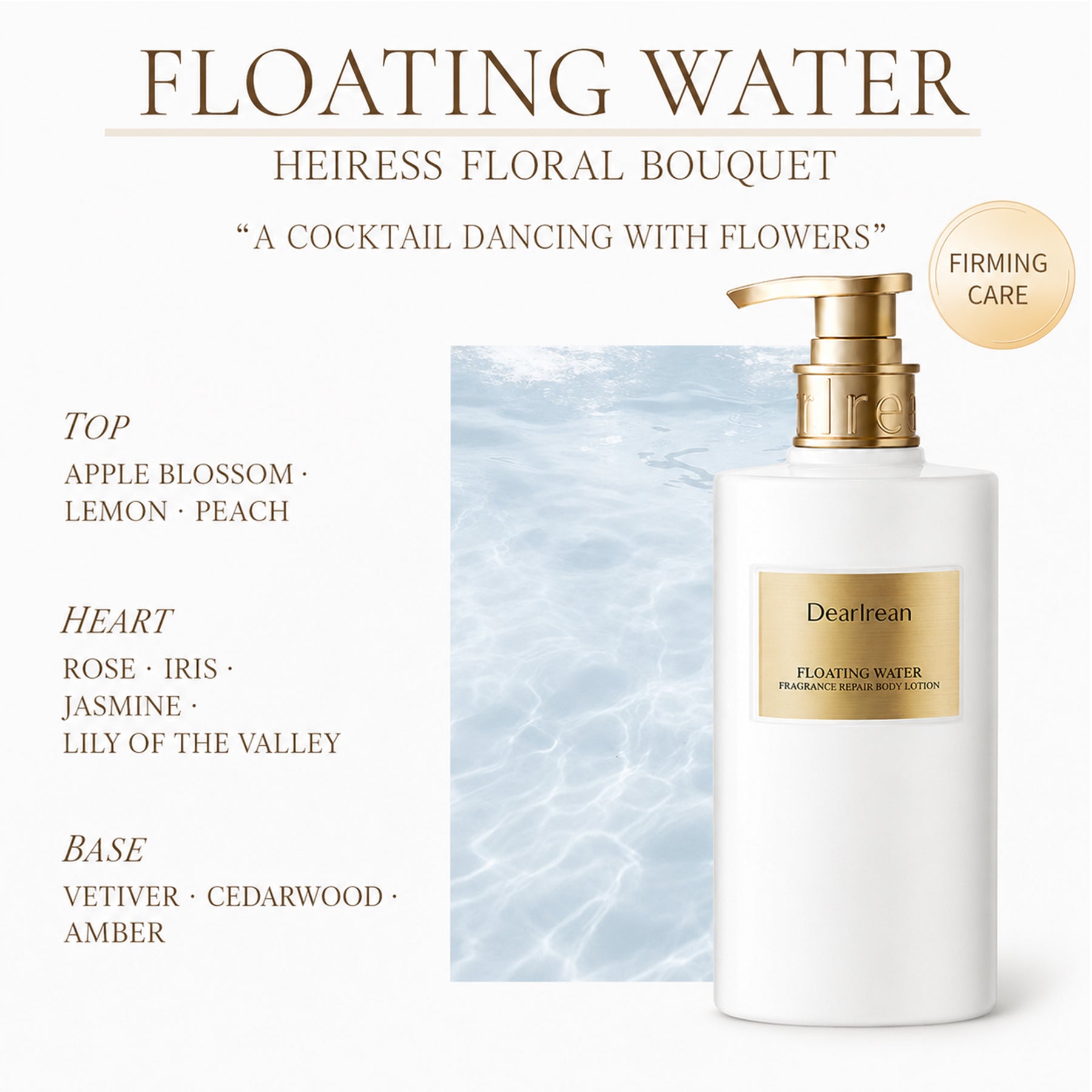 Dear Irean Lotion Corporelle Réparatrice Flottante Glamour Parfumée 250 ml