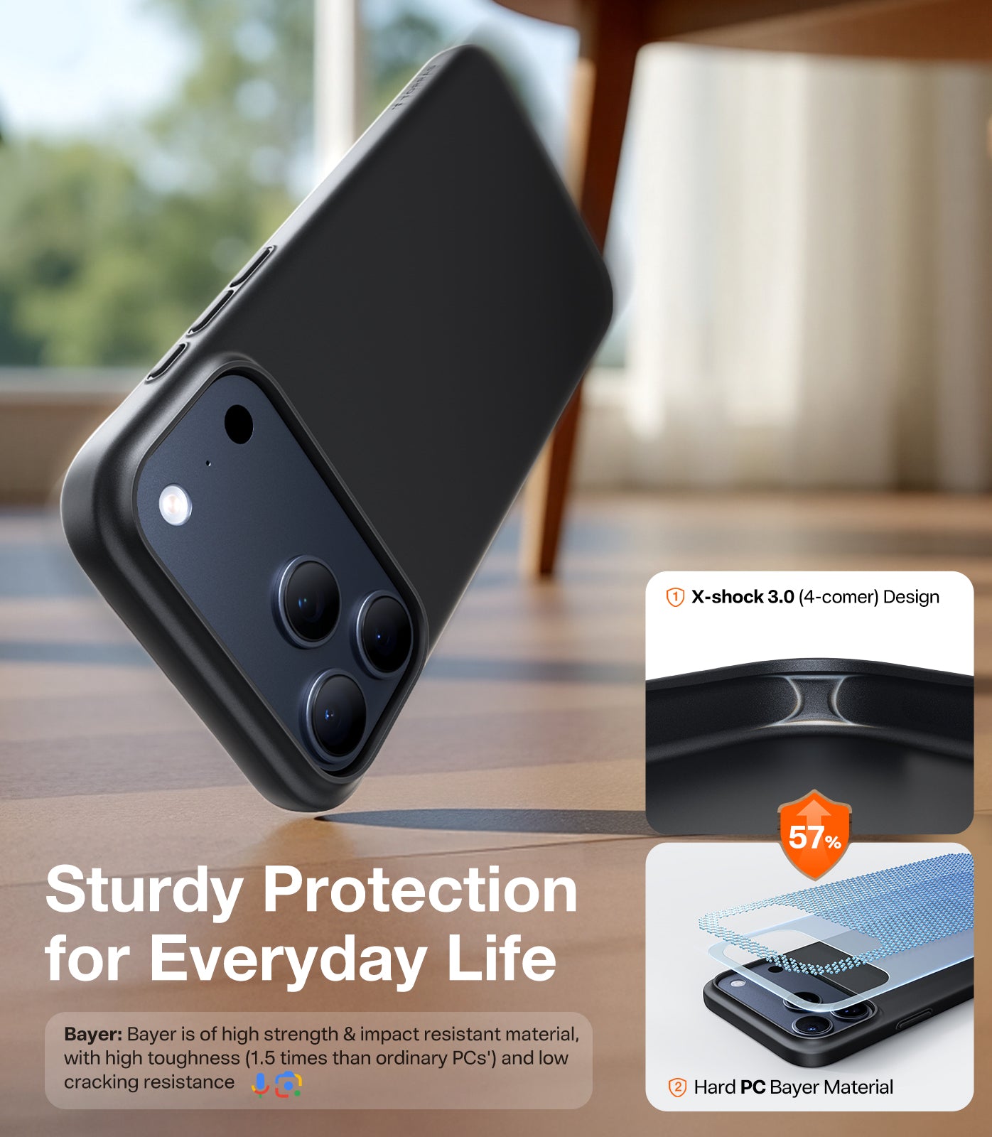 TORRAS Coque pour téléphone SlimFit Mag pour iPhone 17 Pro Max - Noir