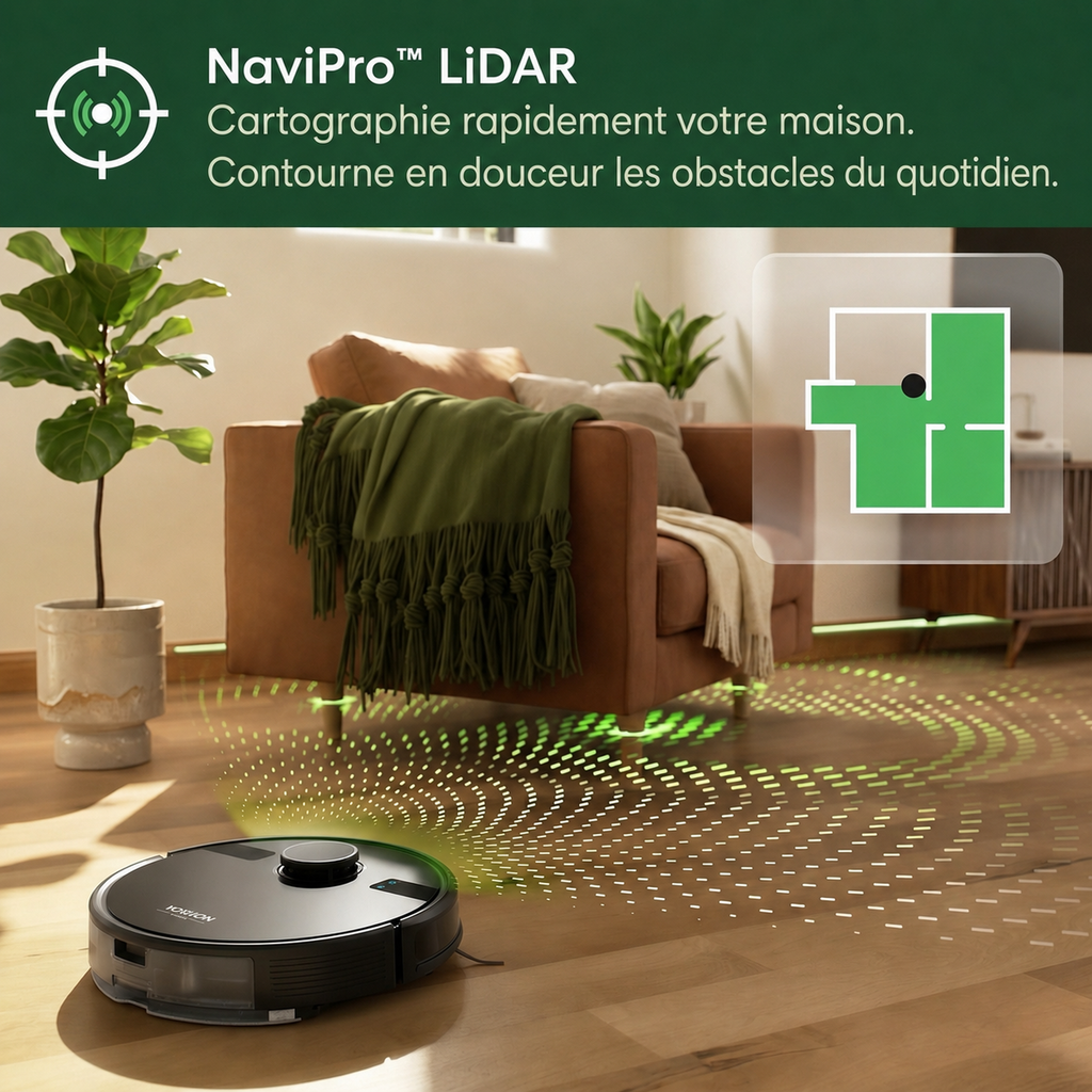 monsga MS1 Max Aspirateur robot laveur 2-en-1, 9000 Pa, station de vidage automatique 4,0 L, navigation LiDAR, autonomie 180 min, contrôle via application/télécommande/voix, pour sols durs et tapis