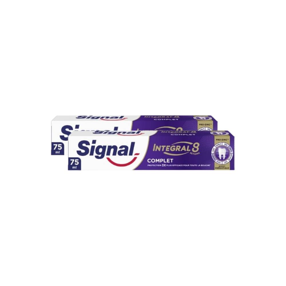 Signal Toothpaste 75ML Integral 8 Complete - Pack of 2 (2 x 75ml = 2 tubes)
