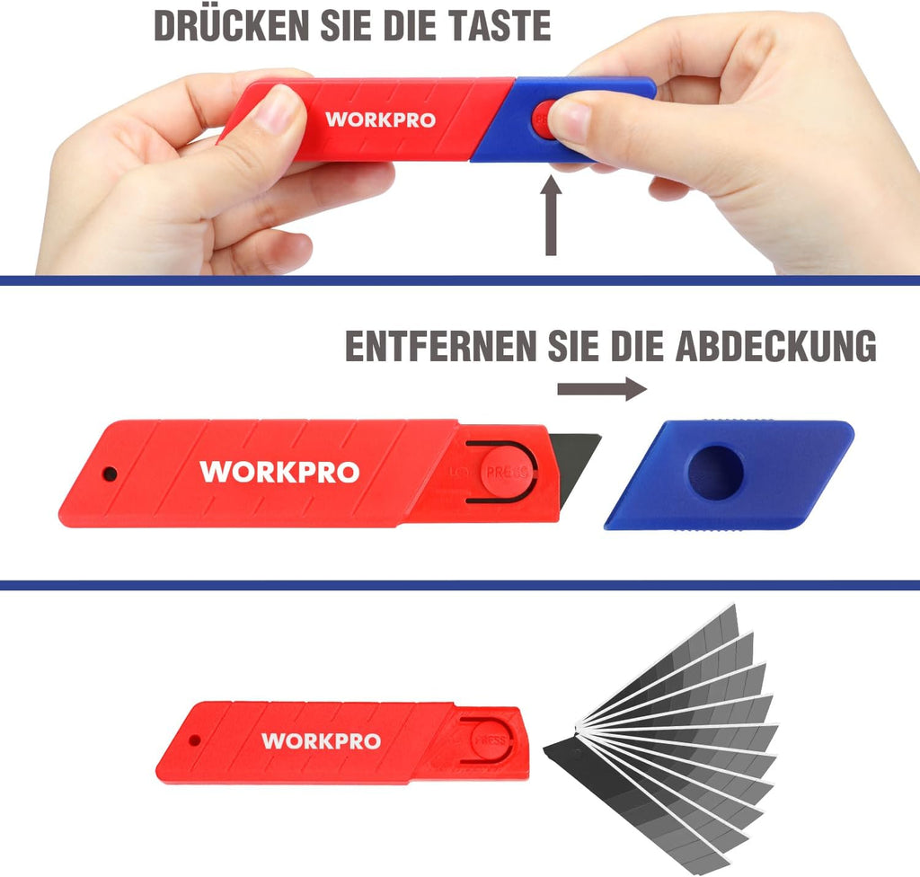 WORKPRO Lot de 100 lames de cutter sécables en SK5 - 18 mm