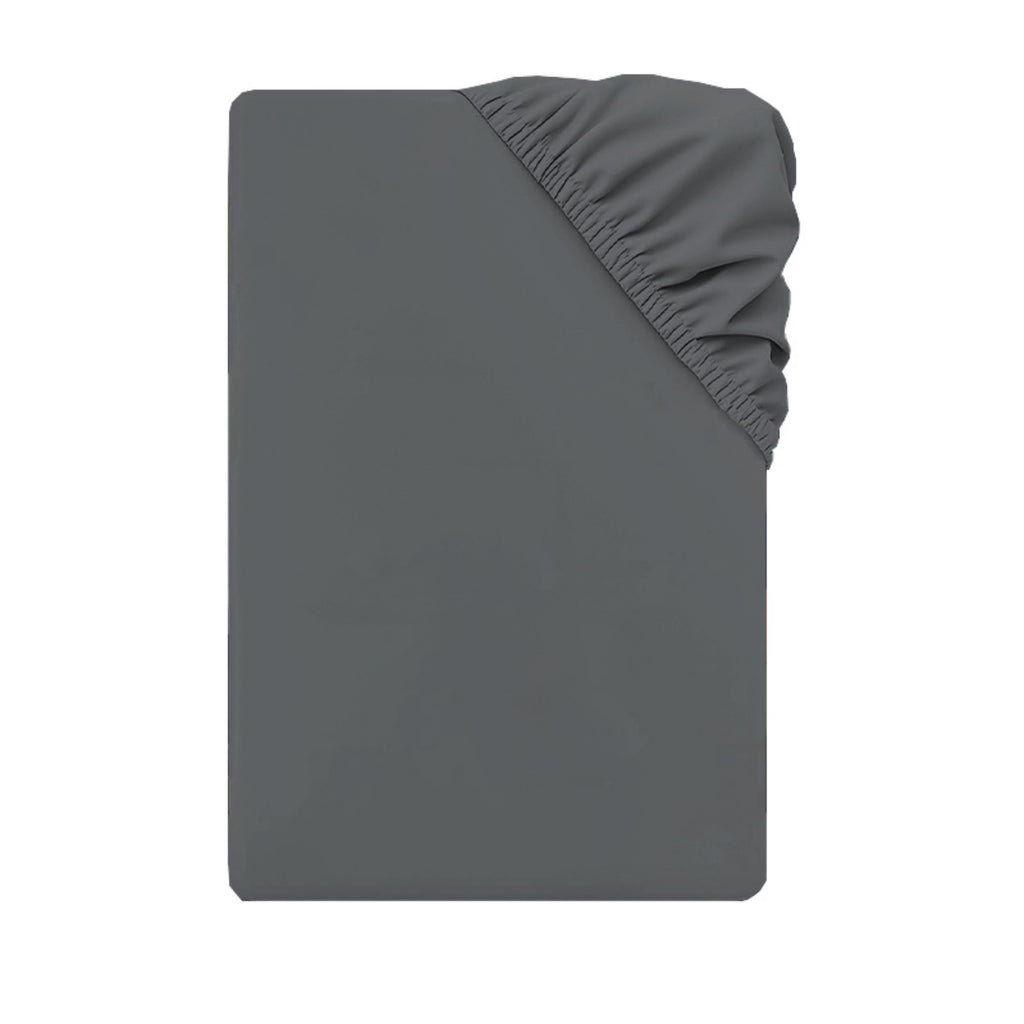 LEBONSOIR Drap-housse 135 x 190 cm, Bonnet profond 30 cm/12 pouces - Microfibre douce, Élastique anti-déboîtement, 1 drap-housse seulement - Gris foncé