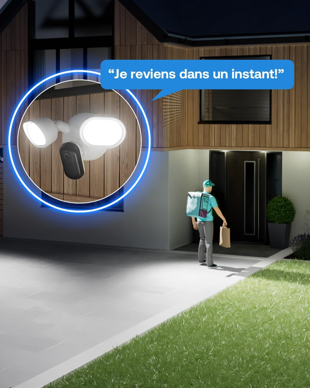 ARLO Pack Maison Protégée : Caméras de sécurité extérieures Arlo Essential 2K avec projecteur, lot de 2 + Sonnette vidéo sans fil Arlo Essential HD, Blanc