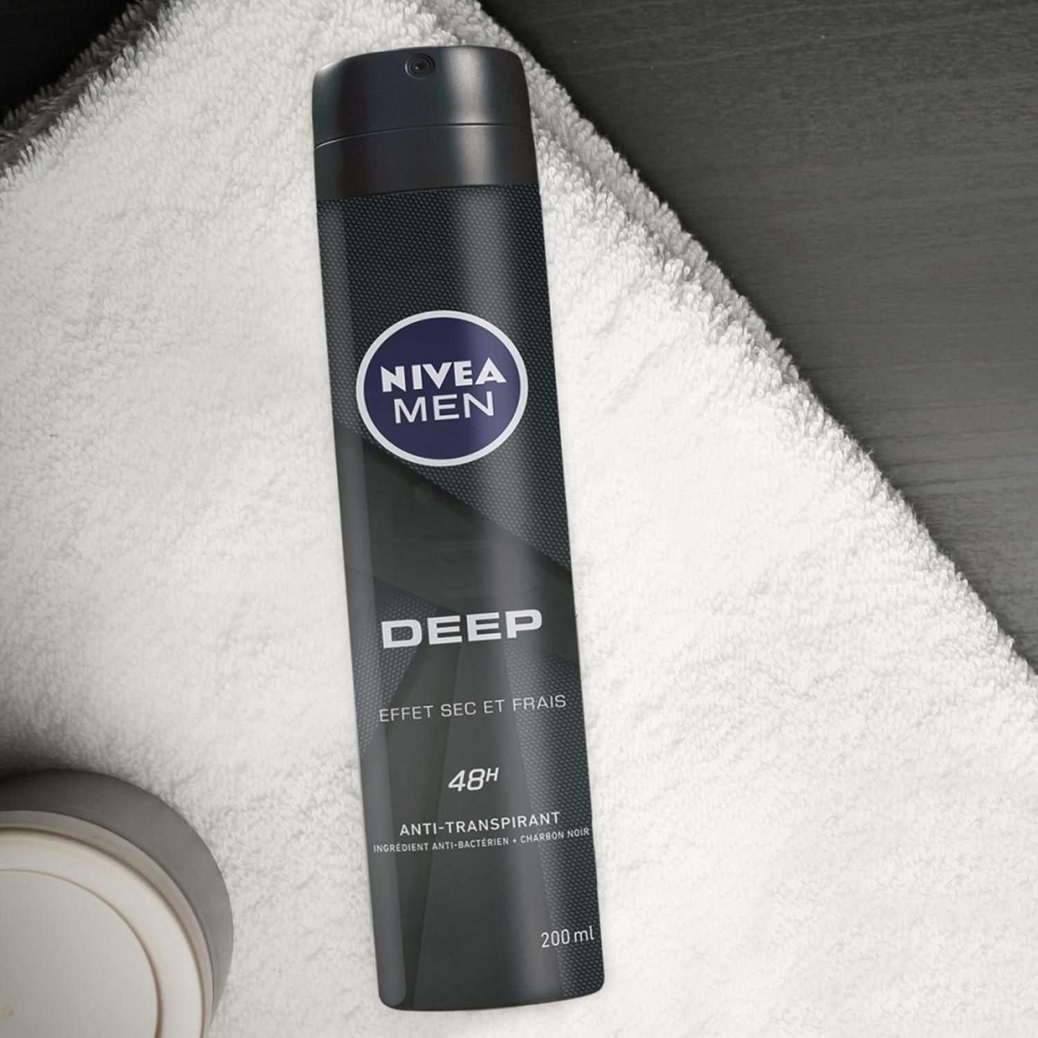 NIVEA MEN Déodorant Aisselles Deep Spray Protection 72h 200 ml