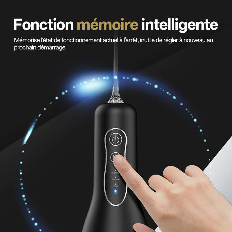 Sunluxy Hydropulseur Dentaire Portable Sans Fil, 140 PSI, Flux d’eau Pulsé Haute Pression, 4 Modes, Réservoir d’eau Amovible 260 ml, Autonomie de 50 Jours