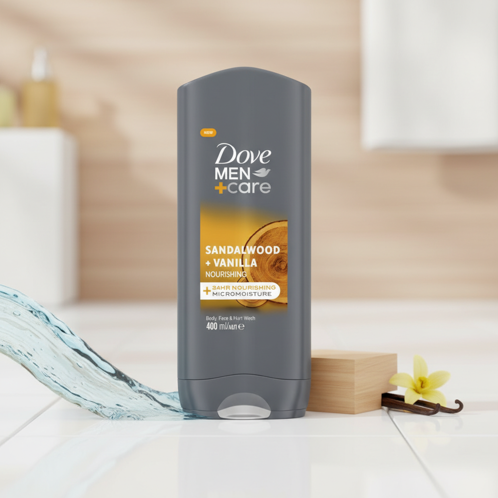 DOVE Men+Care - Gel douche Bois de santal et vanille - 400 ml