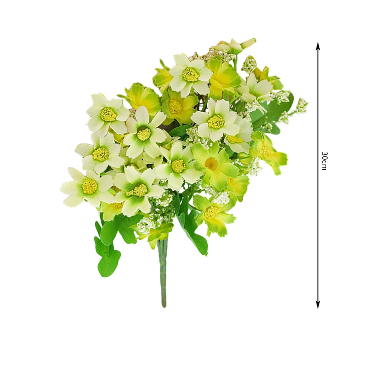 Wei's moment 6 bouquets Plantes artificielles pour balcon et intérieur Décoration florale en plastique Fleurs artificielles en plastique résistantes aux UV pour tombes et jardin Vert clair