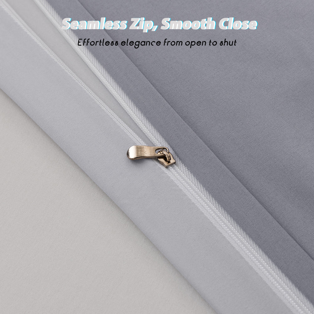 MENDALE Parure de couette - Parure de lit premium - Housse de couette 240*220 cm avec taie d'oreiller 80*80 cm - Microfibre douce brossée - Gris foncé & gris clair