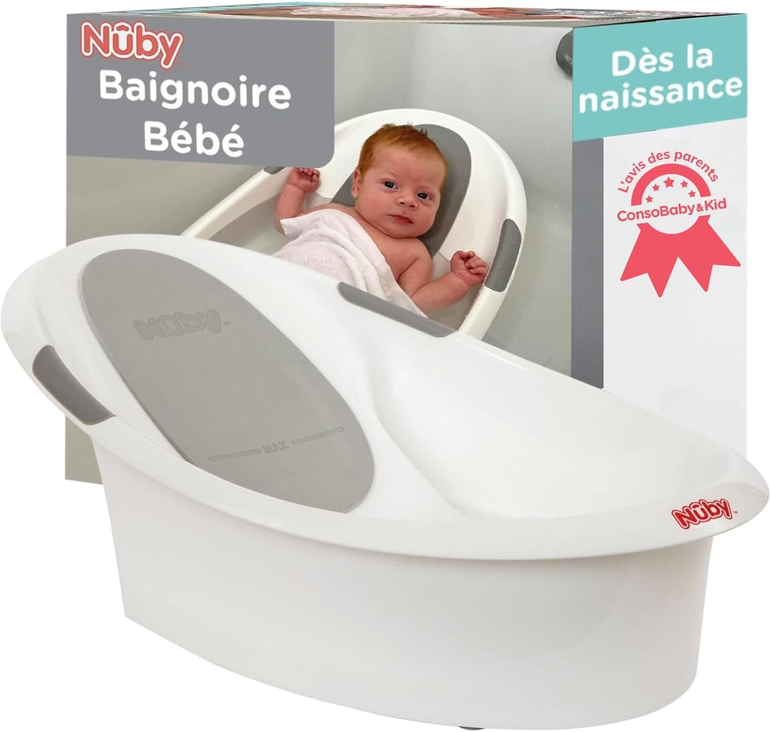 Nuby Baignoire pour bébé Assise grise