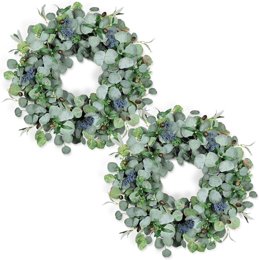 DDHS Couronne d'eucalyptus olive 24 pouces - 1 pièce