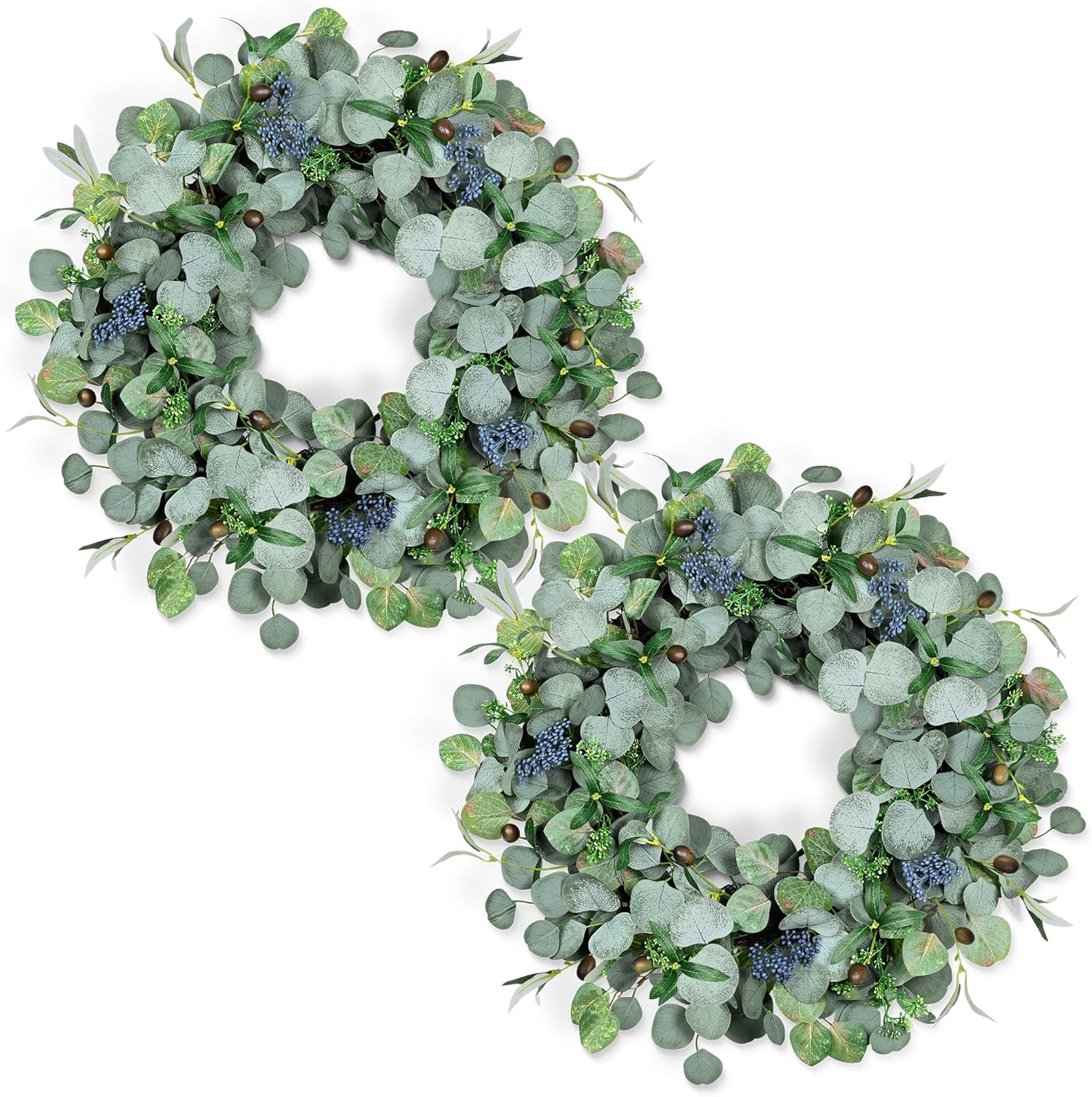 DDHS Couronne d'eucalyptus olive 24 pouces - 1 pièce