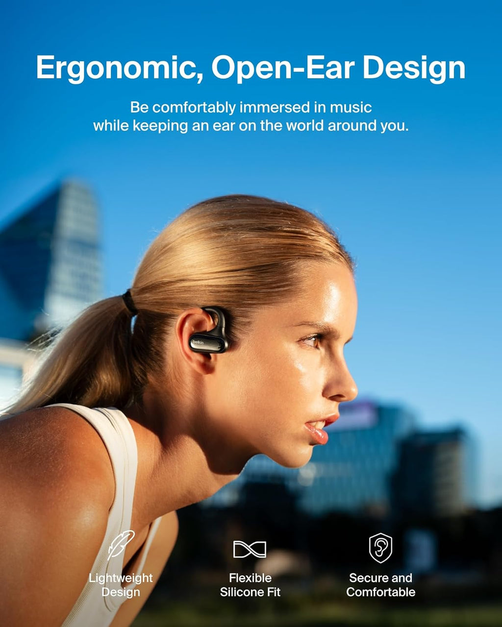 Belkin Soundform ClearFit Écouteurs open-ear sans fil - Noir