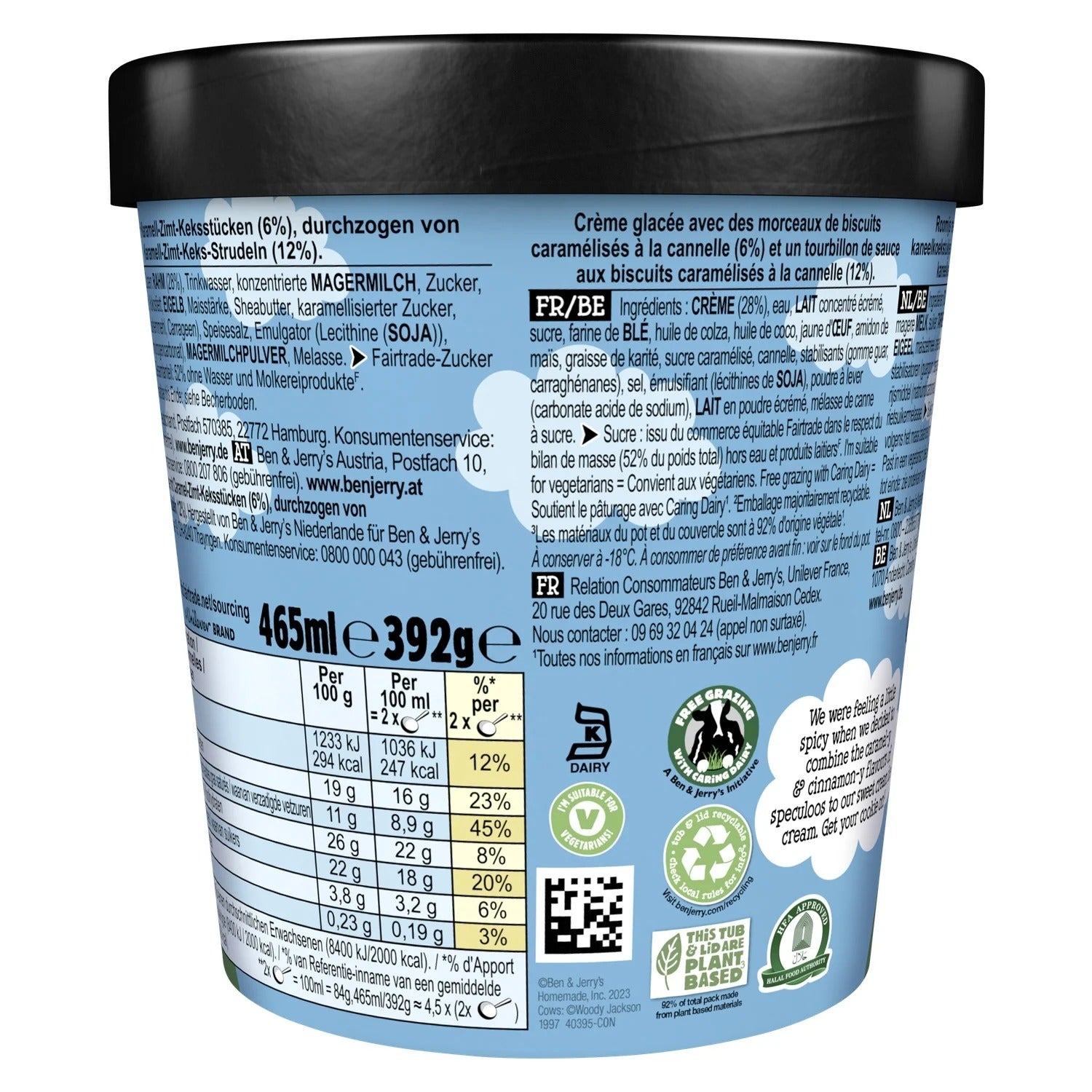 Ben & Jerry's Crème glacée Spectacu-love Caramel Spéculoos - 465 ml